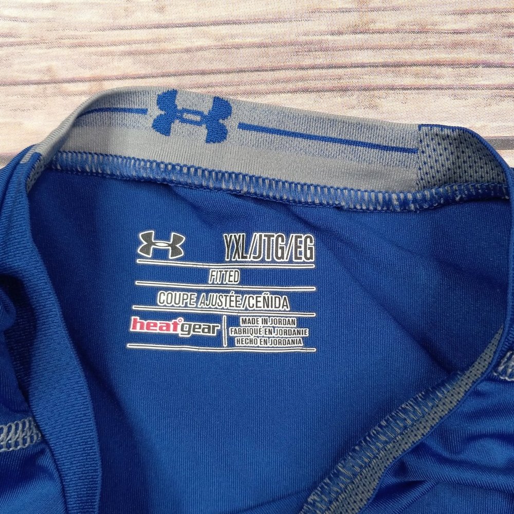 Under Armour Fitted YXL Heatgear Blue Performance T Shirt Youth XL - Picture 4 of 6